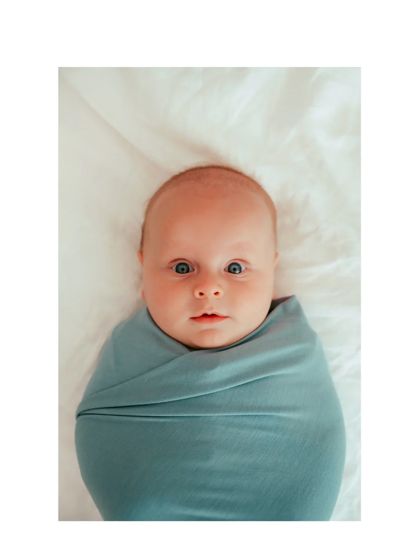 Anvi Baby Bamboo Swaddle and Sleep Suit Newborn Gift Set Celestial Blue
