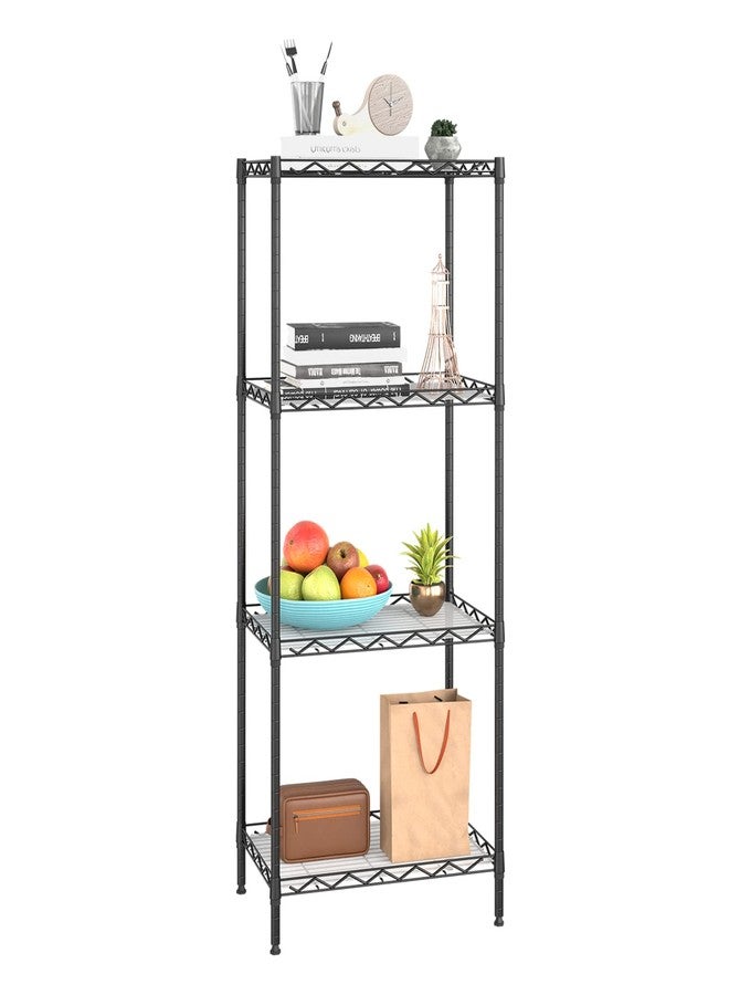 BestOffice 4-Shelf Adjustable Storage Shelving Unit Metal Rack Wire Shelf 600Lbs Capacity with 4 PP Sheets 18L x 12W x 44H for Laundry Bathroom Kitchen Garage,Black - Image 1