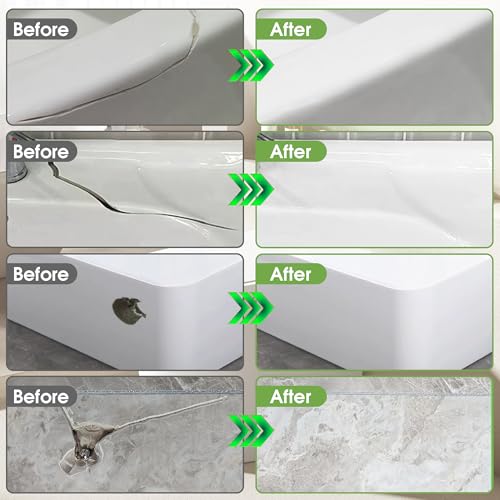 MOSAMNI Porcelain Repair Kit (Color Match), Tile and Bathtub Repair Kit for Fixing Chips, Cracks, Holes, Scratches on Toilet, Fiberglass Shower, Tubs, Sinks, Ceramic, Granite, Quartz Countertop - Image 4