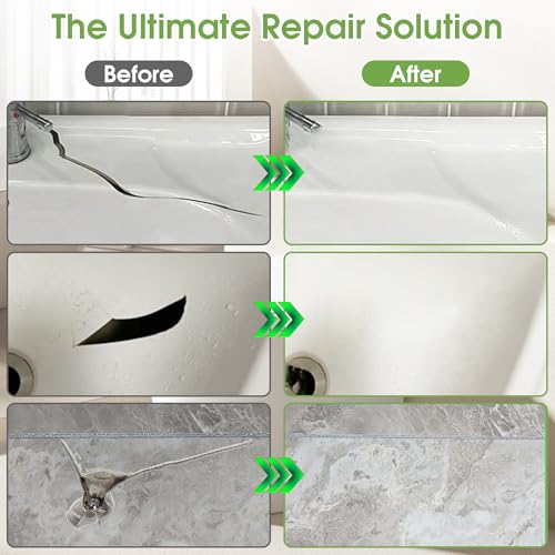 MOSAMNI Porcelain Repair Kit (Color Match), Tile and Bathtub Repair Kit for Fixing Chips, Cracks, Holes, Scratches on Toilet, Fiberglass Shower, Tubs, Sinks, Ceramic, Granite, Quartz Countertop - Image 3
