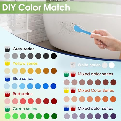 MOSAMNI Porcelain Repair Kit (Color Match), Tile and Bathtub Repair Kit for Fixing Chips, Cracks, Holes, Scratches on Toilet, Fiberglass Shower, Tubs, Sinks, Ceramic, Granite, Quartz Countertop - Image 2