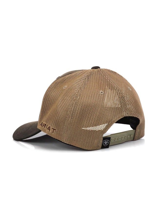 ARIAT Men's Embroidered Flag Snapback Cap, Brown - Image 5