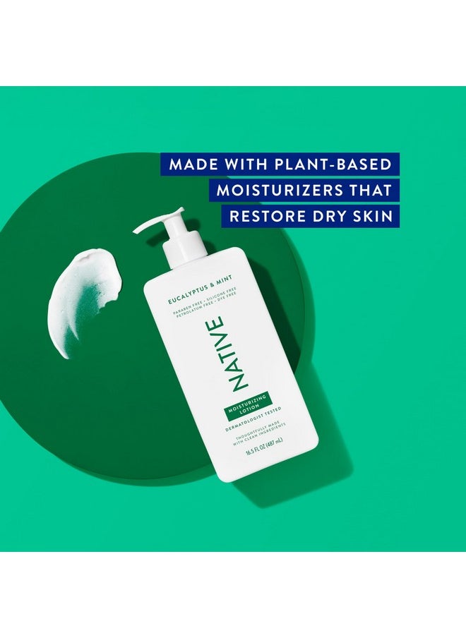 native - Body Lotion Contains Naturally Derived Plant-Based Moisturizers For Women And Men | Restores Dry Skin, Eucalyptus & Mint, 16.5 Fl Oz - Image 1