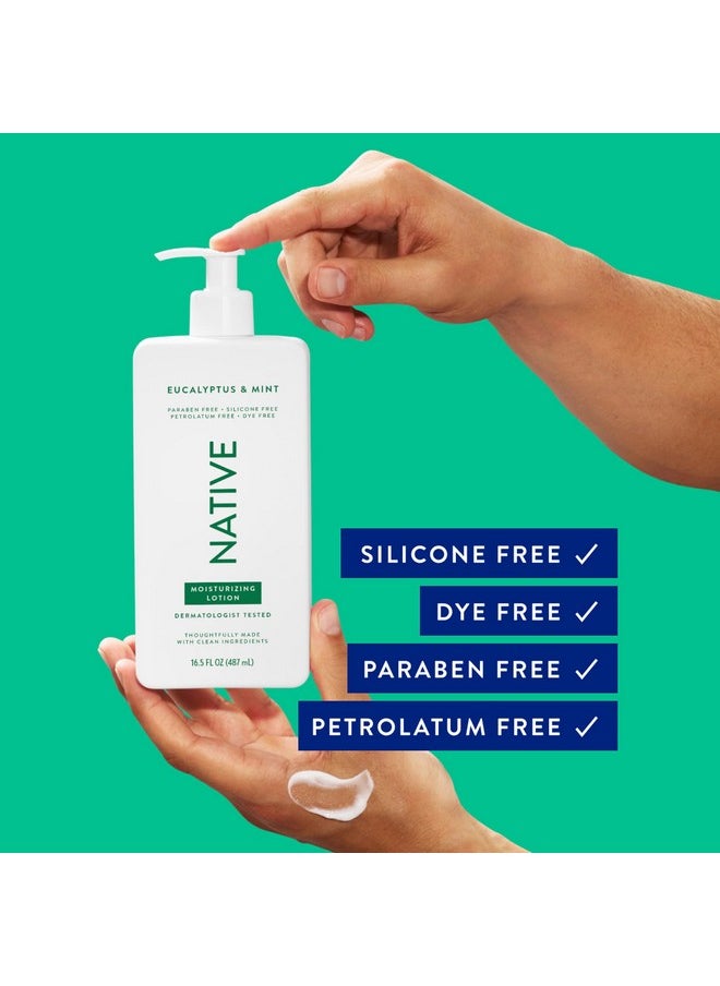 native - Body Lotion Contains Naturally Derived Plant-Based Moisturizers For Women And Men | Restores Dry Skin, Eucalyptus & Mint, 16.5 Fl Oz - Image 1
