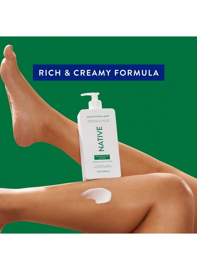 native - Body Lotion Contains Naturally Derived Plant-Based Moisturizers For Women And Men | Restores Dry Skin, Eucalyptus & Mint, 16.5 Fl Oz - Image 1