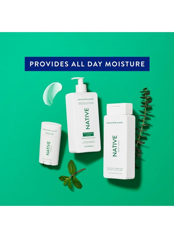 native - Body Lotion Contains Naturally Derived Plant-Based Moisturizers For Women And Men | Restores Dry Skin, Eucalyptus & Mint, 16.5 Fl Oz - Image 1