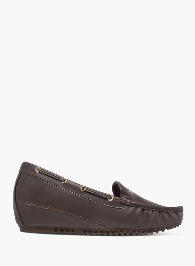 Flora Bella By Shoexpress Women Solid Slip-On Wedge Heel Loafers