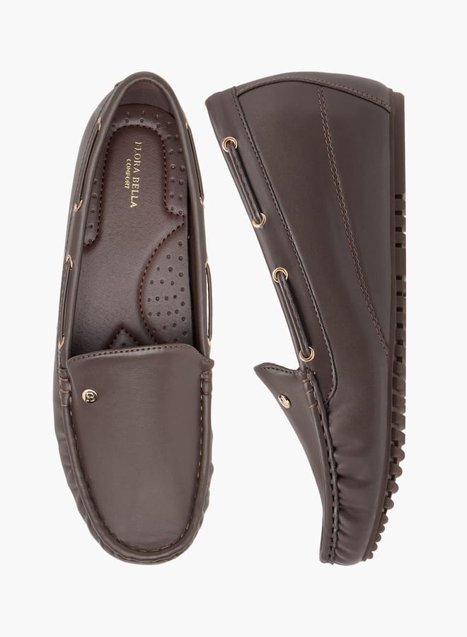 Flora Bella By Shoexpress Women Solid Slip-On Wedge Heel Loafers - Image 1