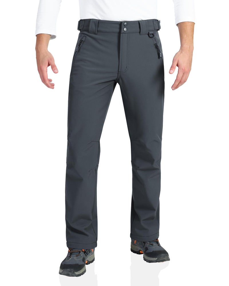 Outdoor Ventures Men's Lite Waterproof Windproof Fleece Lined Warm Hiking Ski Snow Pants Expandable-Waist - Image 1