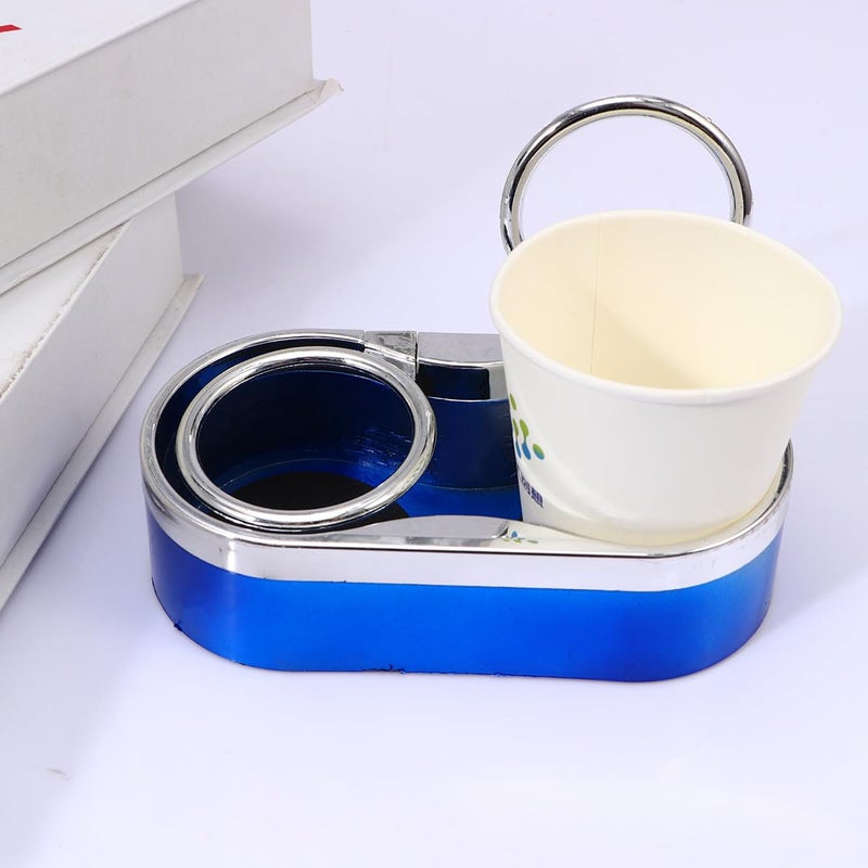 Double Drink Holder Blue Car Cup Organizer Multi Function Vehicle Beverage Holder - Image 4