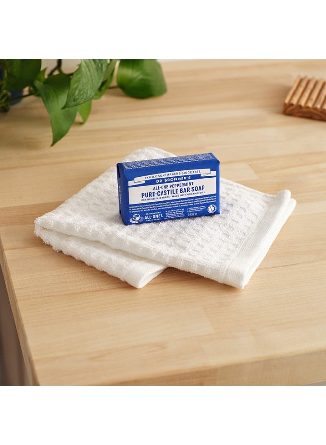 Dr. Bronner's All-One Pure-Castile Bar Soap Peppermint 140g - Image 4