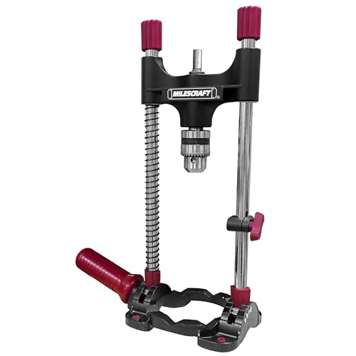 Milescraft 1318 DrillMate Portable Drillling Guide Precision Drilling Jig Attachment for Drilling Angled or Straight Holes Adjustable Drill Guide Attachment Portable Drill Press with 38 Chuck