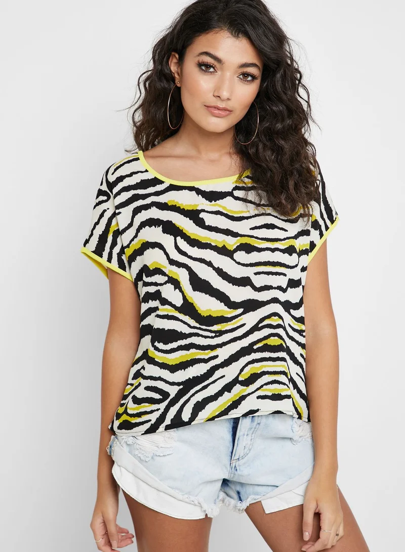 Ginger Zebra Print Top