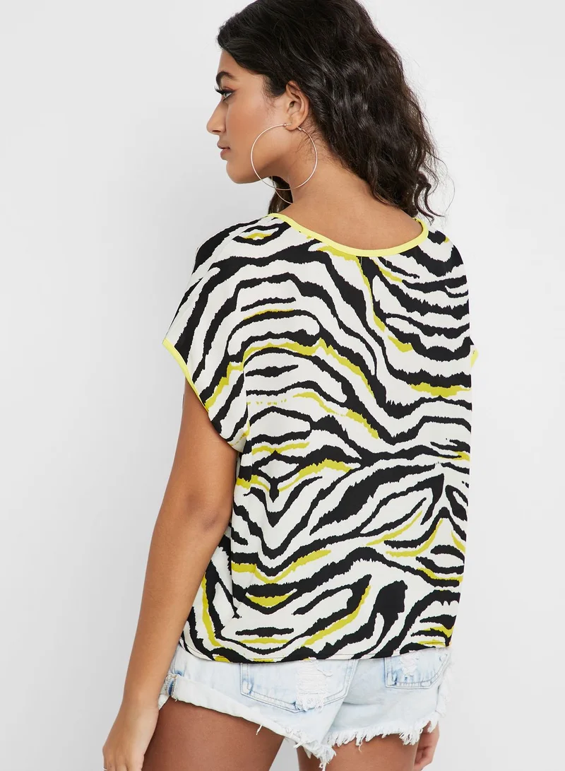 Ginger Zebra Print Top
