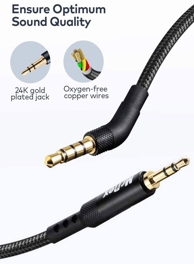 Mr Rex كابل صوت بديل من مستر ريكس مع ميكروفون لسماعات بوز 700 كوات كومفورت QC35 QC35II QC25 QC45، سماعات JBL E45BT E55BT E65BTNC 750NC، سلك AUX مضفر من نايلون 2.5 مم إلى 3.5 مم (عبوة واحدة، 5 أقدام) - Image 3