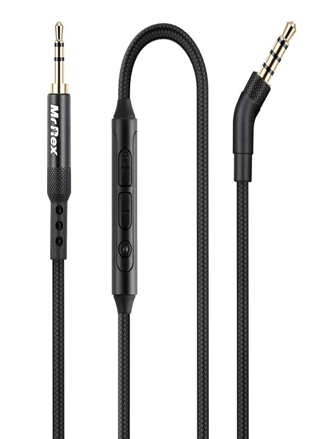 Mr Rex كابل صوت بديل من مستر ريكس مع ميكروفون لسماعات بوز 700 كوات كومفورت QC35 QC35II QC25 QC45، سماعات JBL E45BT E55BT E65BTNC 750NC، سلك AUX مضفر من نايلون 2.5 مم إلى 3.5 مم (عبوة واحدة، 5 أقدام) - Image 1