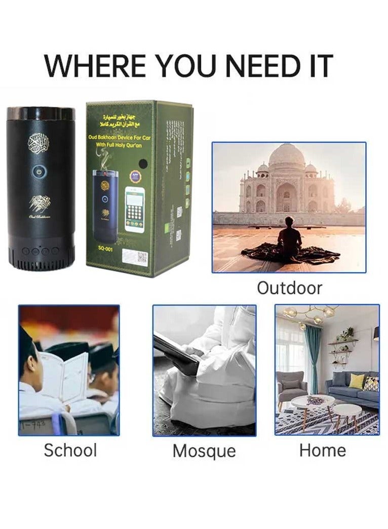 عود بخوان مبخرة عود بخور قابلة لإعادة الشحن مع جهاز تحكم عن بعد لمكبر صوت القرآن الكريم بالكامل - Image 5
