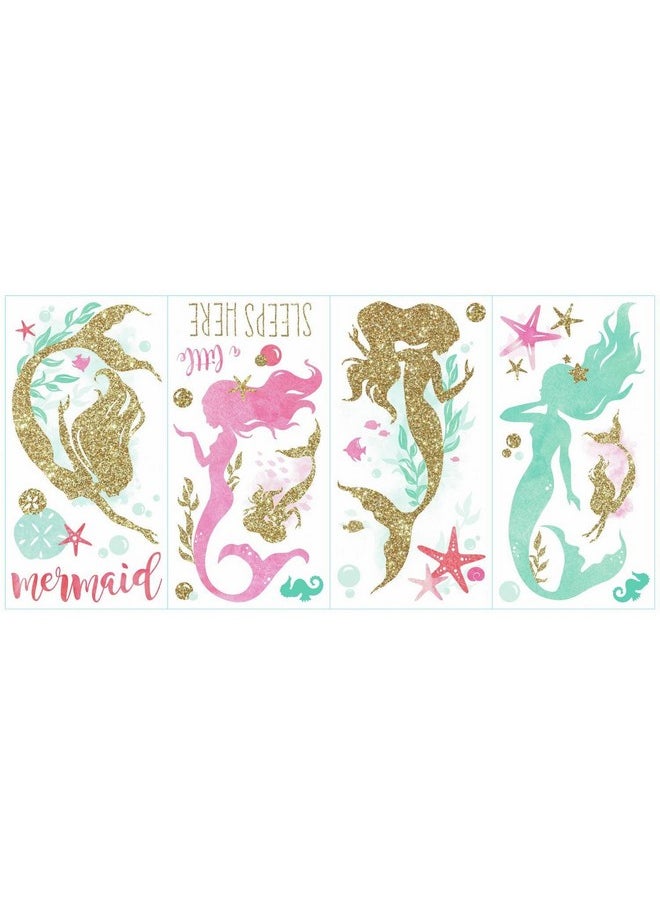 RoomMates Rmk3562Scs Mermaid Peel And Stick Wall Decals With Glitter  - Image 3