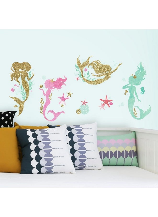 RoomMates Rmk3562Scs Mermaid Peel And Stick Wall Decals With Glitter  - Image 2
