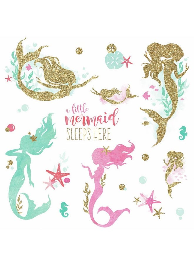 RoomMates Rmk3562Scs Mermaid Peel And Stick Wall Decals With Glitter  - Image 4