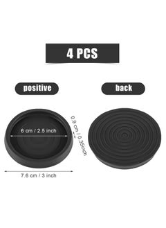Excefore Round Sofa Non Slip Mat, 2.5inch Rubber Furniture Pads Non Slip,Premium Rubber Pads for Hardwood Floors, Furniture Leg Protectors (Black,4 PCS)  - Image 2
