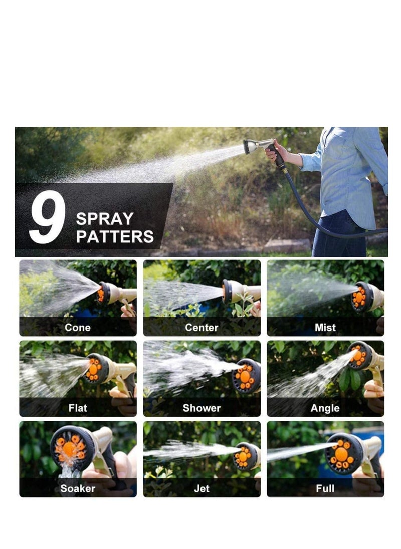 Y&D Garden Hose Nozzle, 9-Pattern Heavy Duty Metal Spray Gun: Slip-resistant Water Sprayer for Lawn, Garden, Pets, and Car Washing. Versatile Nozzle Cleaning Watering  - Image 2