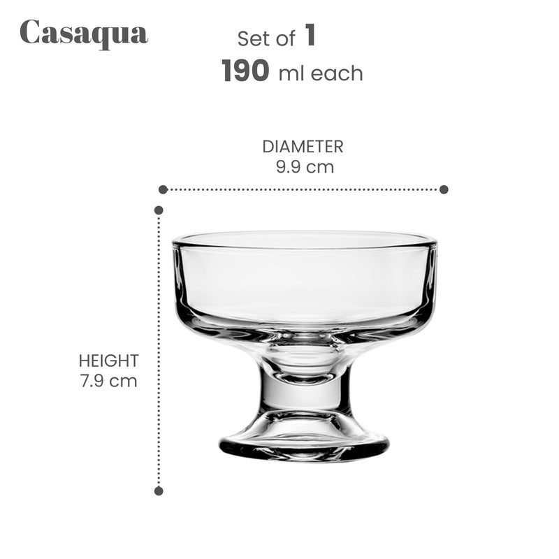 CASAQUA® European Round Shape Dessert Bowl - Dessert Serving Bowls ice Cream Bowl, Sundae, Pudding, Nuts, Sweets, Dessert Perfect for Home, Restaurants and Wedding (190ML, Pack of 1, Round Shape) - Image 4