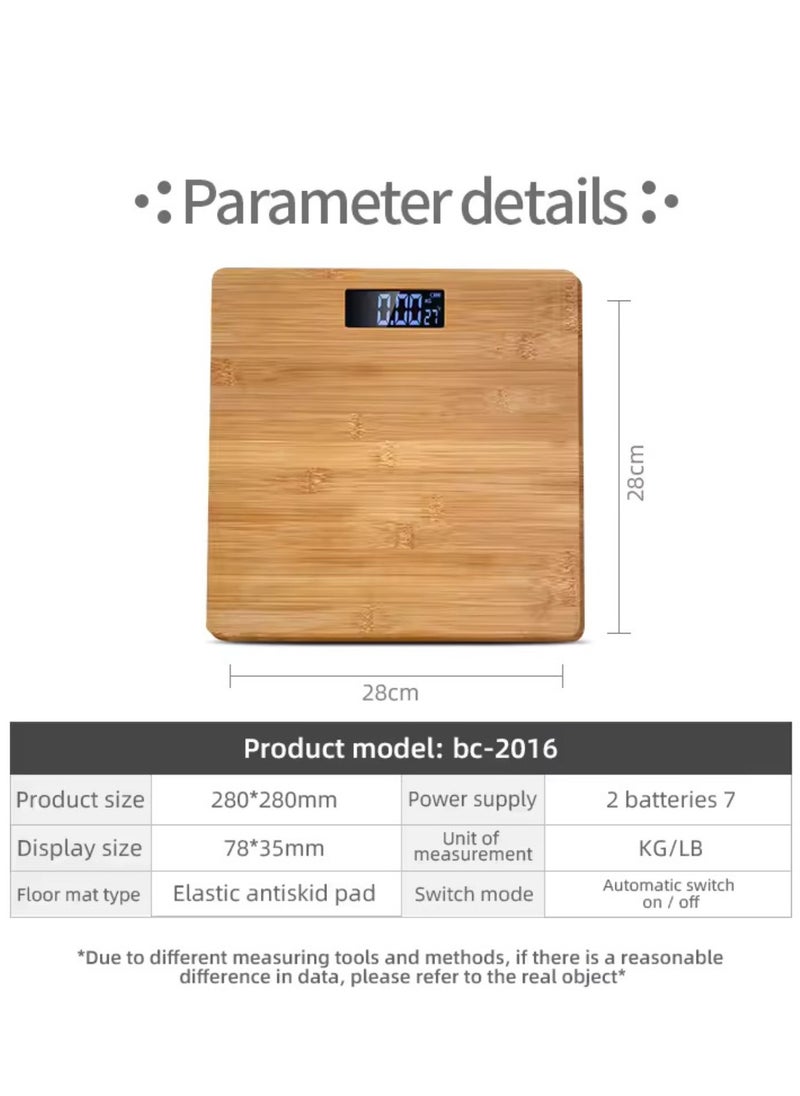 Iscale Wooden Body Weight Scale with Digital LCD & Temperature Sensor, 180Kg Max Capacity – Stylish & Durable Design for a Modern Home  - Image 4