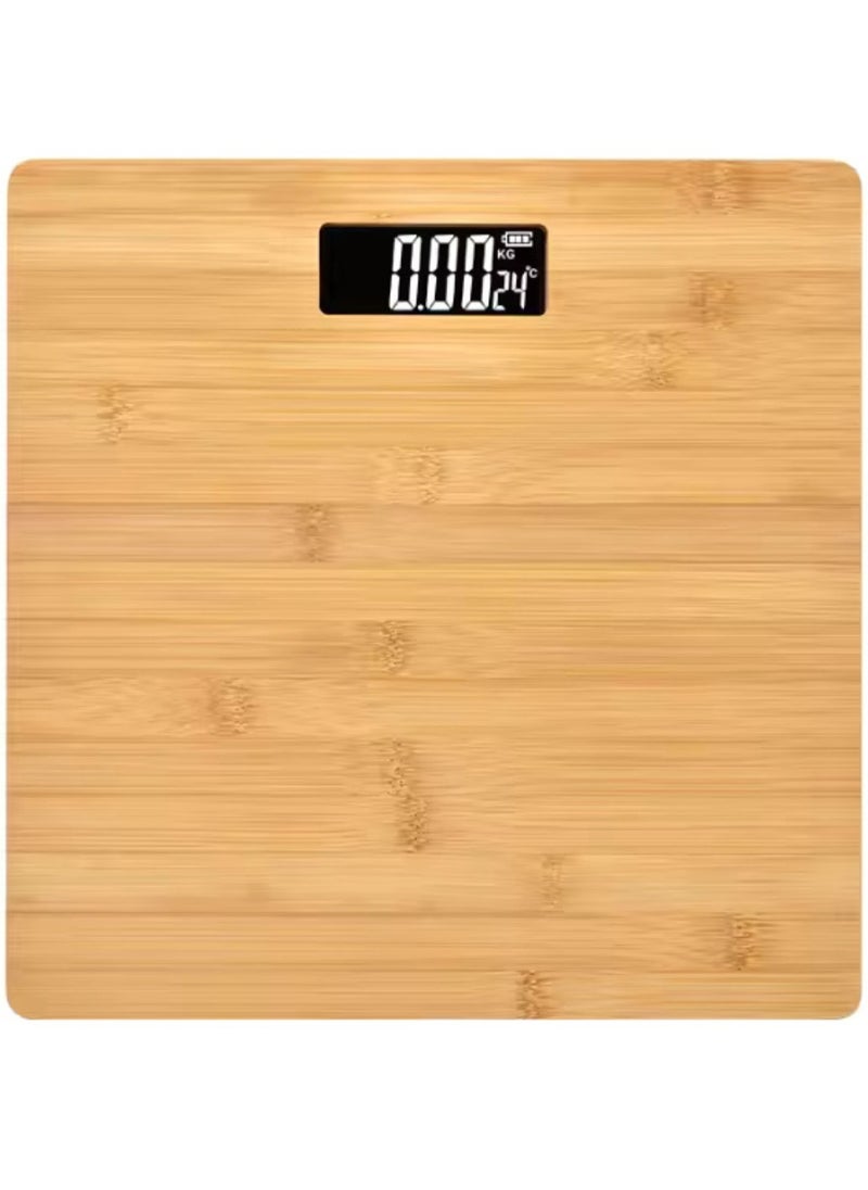 Iscale Wooden Body Weight Scale with Digital LCD & Temperature Sensor, 180Kg Max Capacity – Stylish & Durable Design for a Modern Home  - Image 1