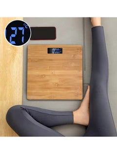 Iscale Wooden Body Weight Scale with Digital LCD & Temperature Sensor, 180Kg Max Capacity – Stylish & Durable Design for a Modern Home  - Image 3