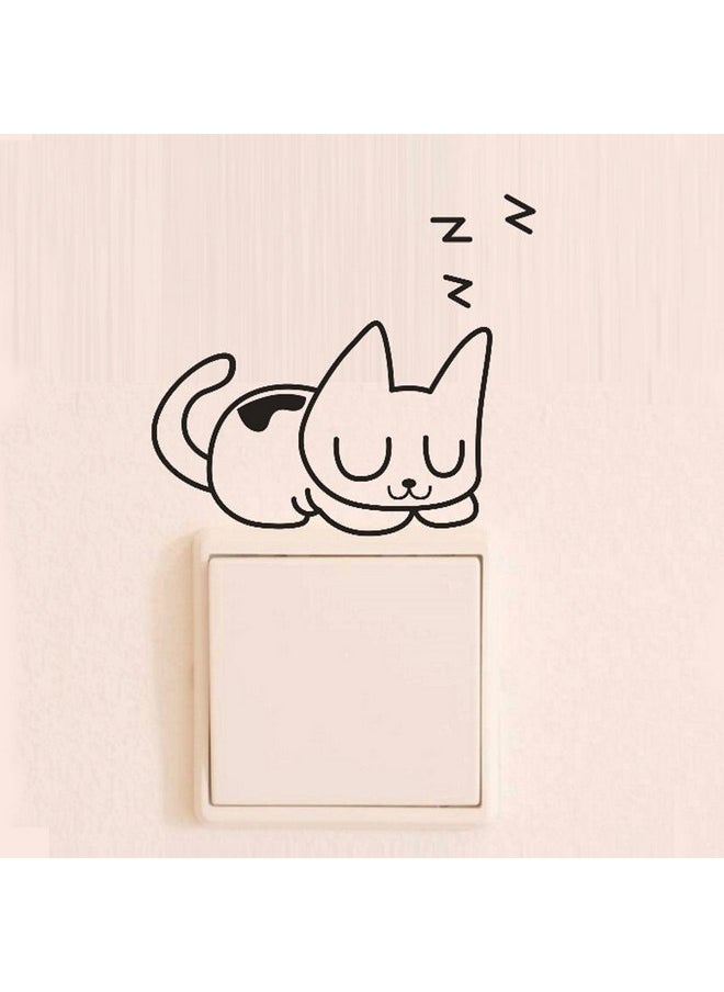Adam Victor Removable Switch Sticker, 4 Pcs Cute Black Sleeping Cats Cartoon Wall Sticker, Light Switch Decor Decals, Family DIY Decor Art Car Stickers Home Decor Wall Art for Kids Living Room Office Decoration  - Image 5