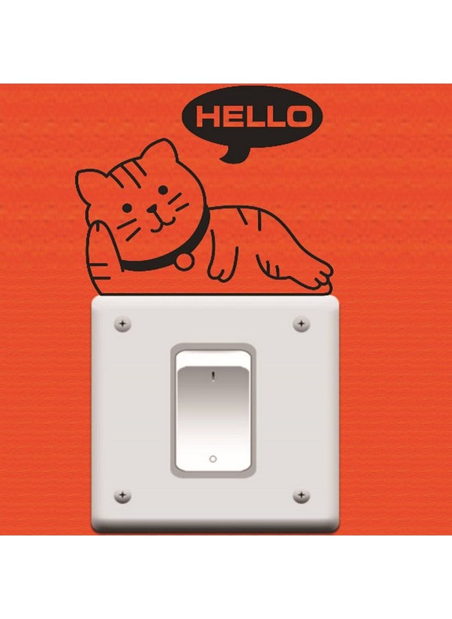 Adam Victor Removable Switch Sticker, 4 Pcs Cute Black Sleeping Cats Cartoon Wall Sticker, Light Switch Decor Decals, Family DIY Decor Art Car Stickers Home Decor Wall Art for Kids Living Room Office Decoration  - Image 3