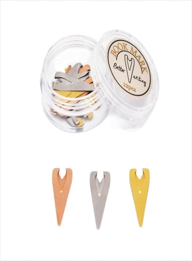 Essivox 12Pcs Color Metals Book Line Markers Arrow Bookmarks and Page Markers for Reading Teachers Students Book Lovers School and Work - Image 1