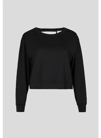 NeceSera Black Bamboo Terry Open Back Sweatshirt