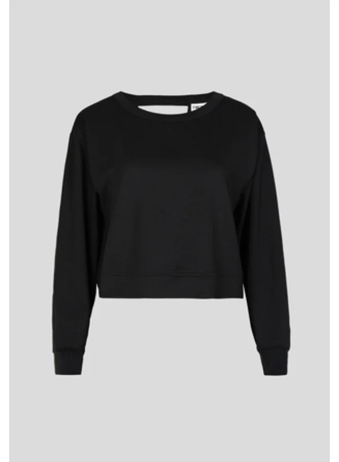 NeceSera Black Bamboo Terry Open Back Sweatshirt