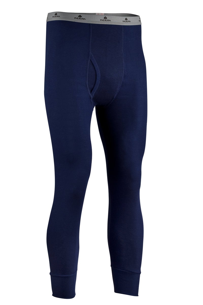 Indera Mens Performance Rib Knit Thermal Underwear Long Johns Pant Vintage Navy 2X