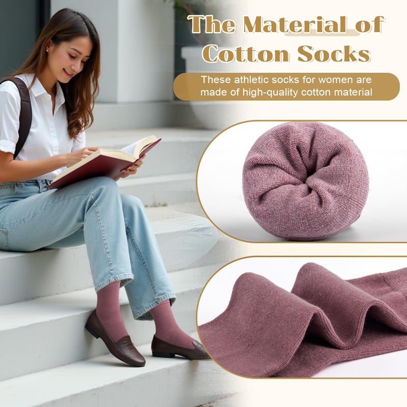 Justay Crew Socks for Women - Soft Knit Boot Calf Comfortable Cute Dress Cotton Socks Gifts - Image 2