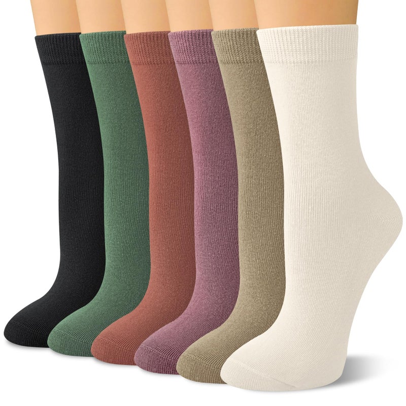 Justay Crew Socks for Women - Soft Knit Boot Calf Comfortable Cute Dress Cotton Socks Gifts - Image 1