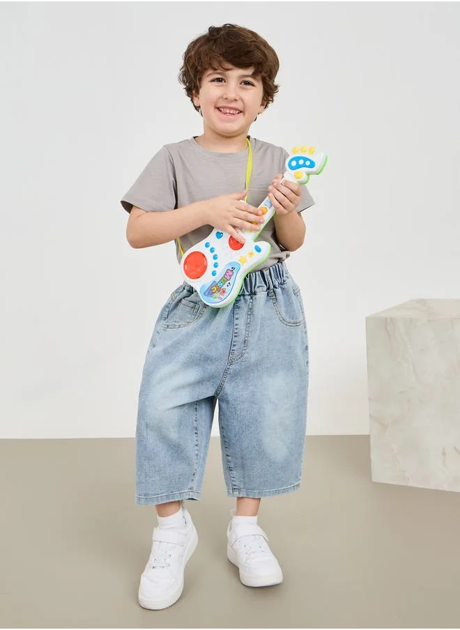 Styli Mid Wash Bermuda Denim Shorts