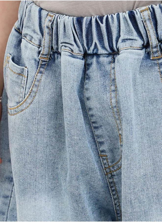 Styli Mid Wash Bermuda Denim Shorts