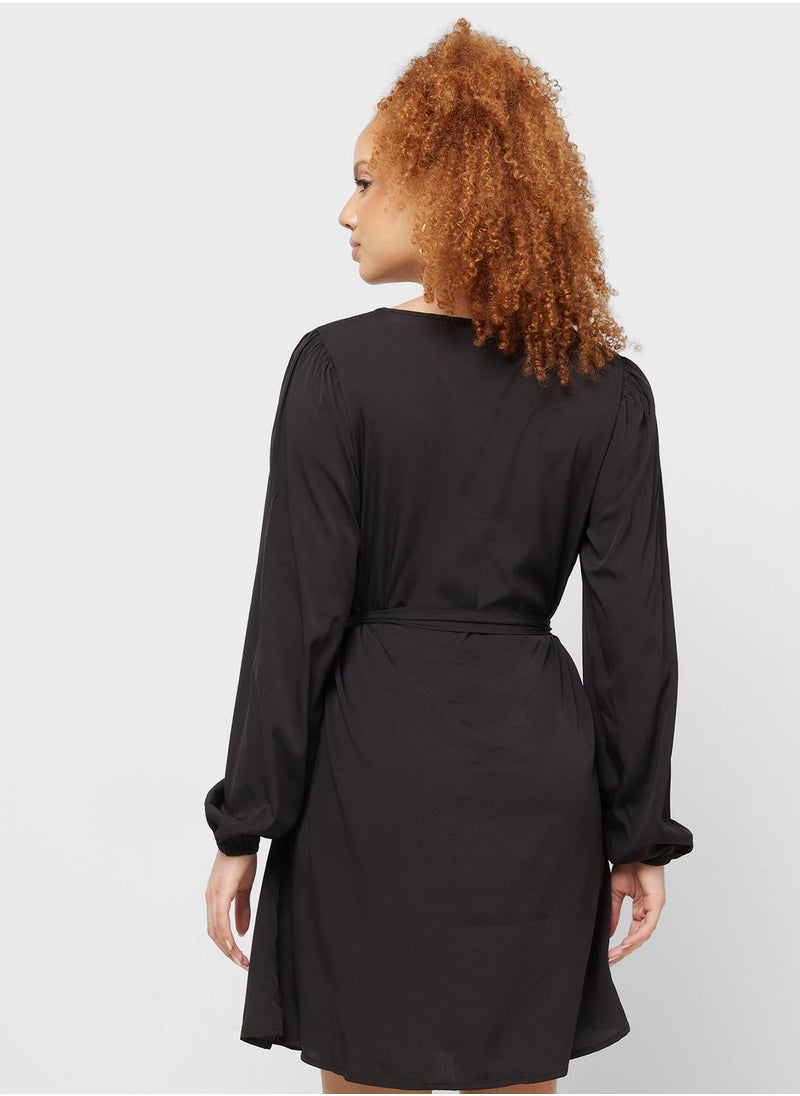 Jacqueline de Yong - V-Neck Tie Detail Dress - Image 1
