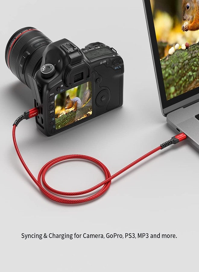 JSAUX Mini USB to Type C Cable, USB C to Mini USB 6.6FT Cable Charging Cord for GoPro Hero 3+, PS3 Controller, MP3 Player, Dash Cam, Digital Camera, GPS Receiver, PDAs and More Mini B Devices 2M/Red - Image 3