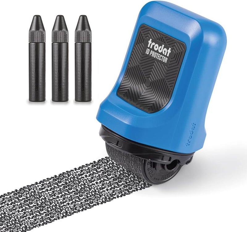 ترودات Trodat ID Protector Ink Roller – ختم واقي من سرقة الهوية، يشمل 3 أنواع من الحبر القابل لإعادة التعبئة - Image 1