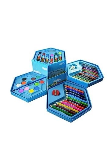 Manos Manos Color Round Box 46 pc set Pencils Crayons Sketch Pens For Kids Children Best Gifts Print May VaryPack Of 1  - Image 1