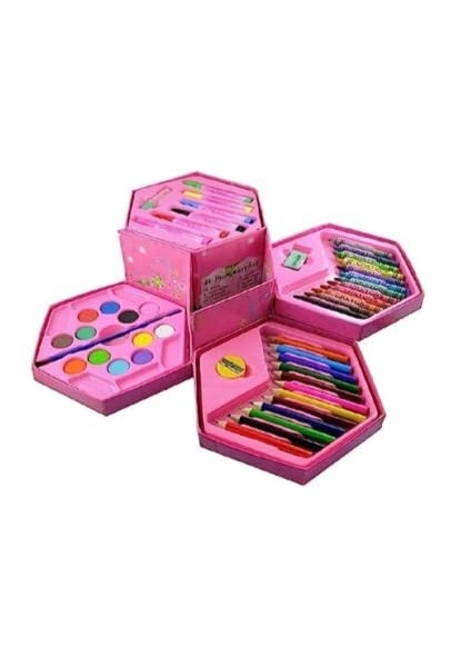 Manos Manos Color Round Box 46 pc set Pencils Crayons Sketch Pens For Kids Children Best Gifts Print May VaryPack Of 1  - Image 3