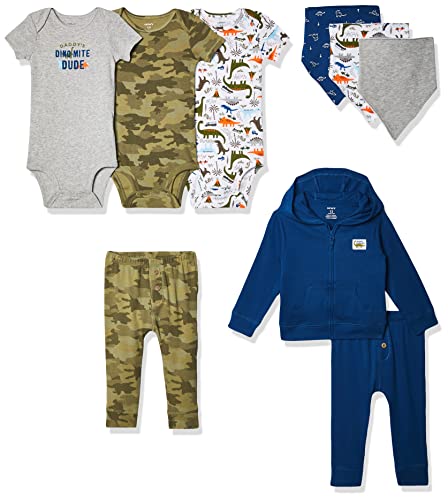 carter's Carters Baby Boys 9Piece Basic Gift Set Shirt Navy Dino 3 Months - Image 1
