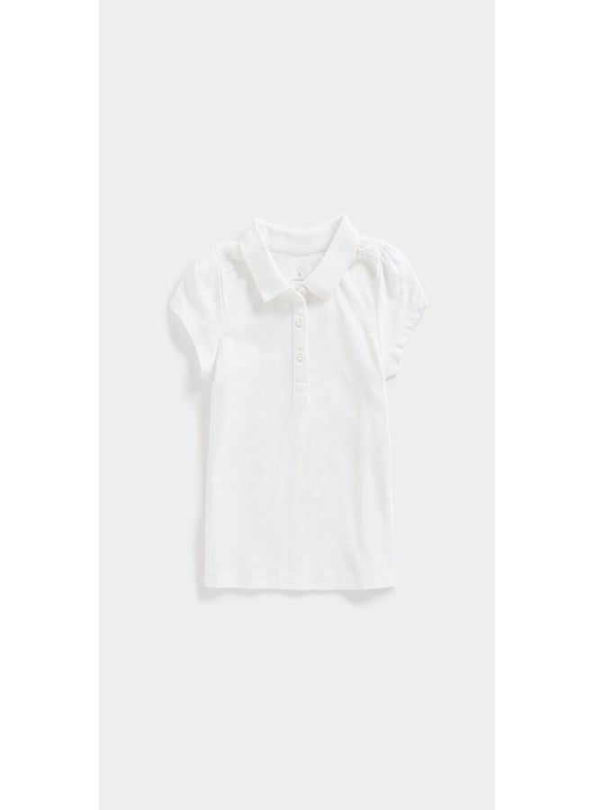 mothercare White Piqué Polo Top - Image 1