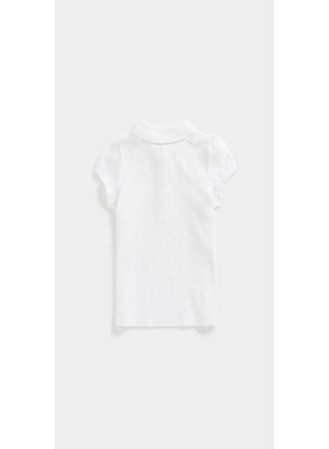 mothercare White Piqué Polo Top - Image 2