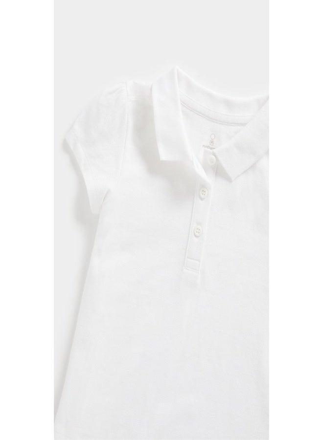 mothercare White Piqué Polo Top - Image 3