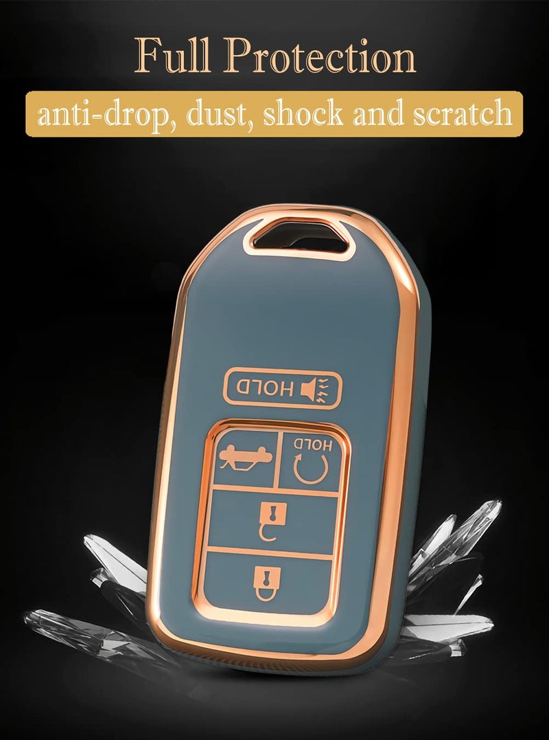 Cacacar غطاء مفتاح Cacacar 2016-2022 لهوندا، غطاء مفتاح فوب ناعم من TPU لحماية كاملة لمفتاح فوب لهوندا أكورد سيفيك CRV بايلوت ريدجلاين باسبور ذكي (الحجم B-العاجي) - Image 4